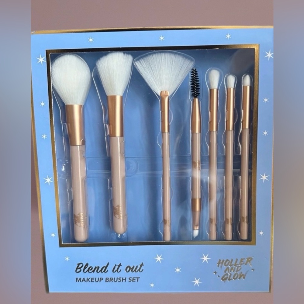 Makeup Brush Set - White and Gold-(#0140)